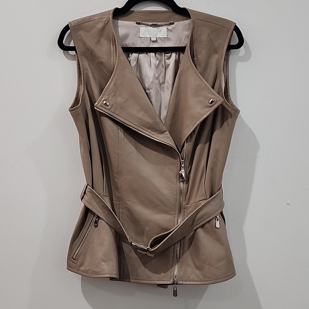 Escada Lamb Leather Vest (SZ 38) - Picture 2 of 16